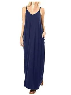 Women's Long Dress Maxi Dress Light Blue Wine Colorful Blue Sleeveless Pure Color Spring Summer S M L XL XXL -Party Prom Dresses Sales Store aapcsw1609126790433