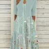 Women's Two Piece Dress Set Casual Dress Tank Dress Outdoor Daily Fashion Streetwear Pocket Print Maxi Dress V Neck Sleeveless Floral Regular Fit Green Summer Spring S M L XL XXL