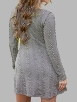 Women's Sweater Dress Jumper Dress Casual Dress Mini Dress Fashion Pure Color Outdoor Daily Going Out Crew Neck Long Sleeve 2023 Regular Fit Black White Wine S M L XL XXL -Party Prom Dresses Sales Store aaufgr1696434460250