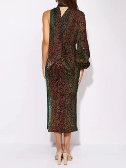 Women's Party Dress Sequin Dress Cocktail Dress Midi Dress Silver Black Champagne Long Sleeve Pure Color Sequins Fall Winter Autumn Halter Neck Fashion Wedding Guest Birthday Vacation 2023 S M L XL -Party Prom Dresses Sales Store ahptme1696310376429