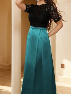 Women's Prom Dress Party Dress Lace Dress Long Dress Maxi Dress Blue Short Sleeve Pure Color Lace Summer Spring Fall Crew Neck Fashion Evening Party Wedding Guest Vacation 2023 S M L XL 8 Women's Prom Dress Party Dress Lace Dress Long Dress Maxi Dress Blue Short Sleeve Pure Color Lace Summer Spring Fall Crew Neck Fashion Evening Party Wedding Guest Vacation 2023 S M L XL -Party Prom Dresses Sales Store akzjpo1690523502158