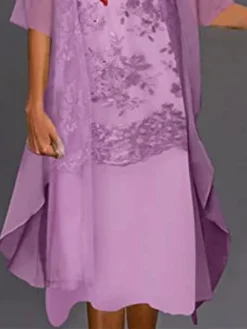 Women's Two Piece Dress Set Casual Dress Print Dress Outdoor Daily Casual Mature Mesh Print Midi Dress Crew Neck Half Sleeve Floral Regular Fit Purple Summer Spring S M L XL XXL 6 Women's Two Piece Dress Set Casual Dress Print Dress Outdoor Daily Casual Mature Mesh Print Midi Dress Crew Neck Half Sleeve Floral Regular Fit Purple Summer Spring S M L XL XXL -Party Prom Dresses Sales Store amcxtx1675414025772