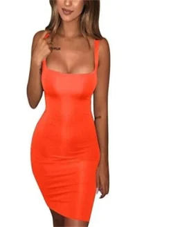 Women's Bodycon Sheath Dress Short Mini Dress White Black Blue Yellow Wine Army Green Orange Red Sleeveless Pure Color Knit Spring Summer Crew Neck Party Personalized Sexy Party 2022 S M L XL -Party Prom Dresses Sales Store anfrwp1646987289879