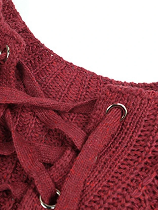 Women's Sweater Dress Winter Dress Jumper Dress Mini Dress Lace Up Outdoor Daily Going Out Fashion Streetwear Split Neck Long Sleeve 2023 Loose Fit Black White Pink Color S M L XL Size 10 Women's Sweater Dress Winter Dress Jumper Dress Mini Dress Lace Up Outdoor Daily Going Out Fashion Streetwear Split Neck Long Sleeve 2023 Loose Fit Black White Pink Color S M L XL Size - Image 10