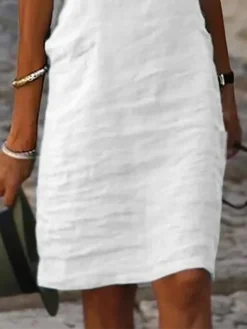 Women's Casual Dress Cotton Linen Dress Shift Dress Midi Dress Cotton Blend Modern Casual Outdoor Daily Vacation V Neck Lace Eyelet Short Sleeve Summer Spring 2023 Regular Fit White Plain S M L XL 2XL 5 Women's Casual Dress Cotton Linen Dress Shift Dress Midi Dress Cotton Blend Modern Casual Outdoor Daily Vacation V Neck Lace Eyelet Short Sleeve Summer Spring 2023 Regular Fit White Plain S M L XL 2XL -Party Prom Dresses Sales Store arelcp1678169178036