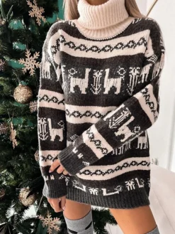 Women‘s Christmas Sweater Dress Jumper Dress Winter Dress Warm Animal Geometric Print Outdoor Christmas Casual Daily Turtleneck Long Sleeve 2023 Loose Fit Red Gray S M L XL 7 Women‘s Christmas Sweater Dress Jumper Dress Winter Dress Warm Animal Geometric Print Outdoor Christmas Casual Daily Turtleneck Long Sleeve 2023 Loose Fit Red Gray S M L XL -Party Prom Dresses Sales Store arulre1694165715109