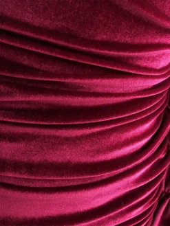Women's Party Dress Velvet Dress Homecoming Dress Mini Dress Black Pink Wine Long Sleeve Pure Color Ruched Fall Winter Autumn Square Neck Fashion Winter Dress Vacation Fall Dress 2023 S M L XL -Party Prom Dresses Sales Store aztmvy1694586027697