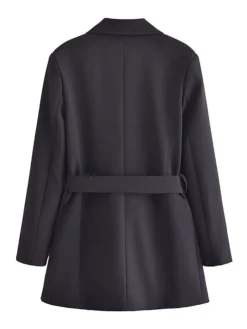 Women's Work Dress Blazer Dress Semi Formal Dress Fashion Office Daily Workfashion Mini Dress Button Pocket Shirt Collar Long Sleeve Plain Loose Fit Black Green Fall S M L -Party Prom Dresses Sales Store azwofh1695030985332