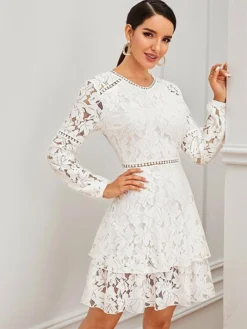 Women‘s Party Dress Wedding Guest Dress Lace Dress Cocktail Dress Mini Dress White Long Sleeve Embroidery Mesh Winter Fall Spring Crew Neck Fashion Winter Dress Birthday Evening Party 2023 S M L XL 6 Women‘s Party Dress Wedding Guest Dress Lace Dress Cocktail Dress Mini Dress White Long Sleeve Embroidery Mesh Winter Fall Spring Crew Neck Fashion Winter Dress Birthday Evening Party 2023 S M L XL -Party Prom Dresses Sales Store baxvbw1610111700350