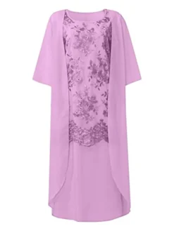 Women's Two Piece Dress Set Casual Dress Print Dress Outdoor Daily Casual Mature Mesh Print Midi Dress Crew Neck Half Sleeve Floral Regular Fit Purple Summer Spring S M L XL XXL 7 Women's Two Piece Dress Set Casual Dress Print Dress Outdoor Daily Casual Mature Mesh Print Midi Dress Crew Neck Half Sleeve Floral Regular Fit Purple Summer Spring S M L XL XXL -Party Prom Dresses Sales Store bcdjny1675414026459