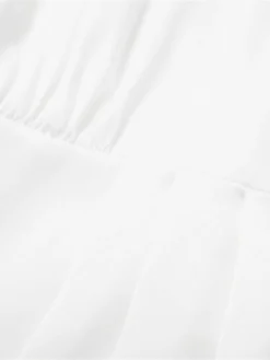 Women's Work Dress Satin Dress White Dress Fashion Midi Dress Lace Up V Neck Long Sleeve Plain Loose Fit White Fall Winter S M L XL XXL -Party Prom Dresses Sales Store bcooui1693374223299