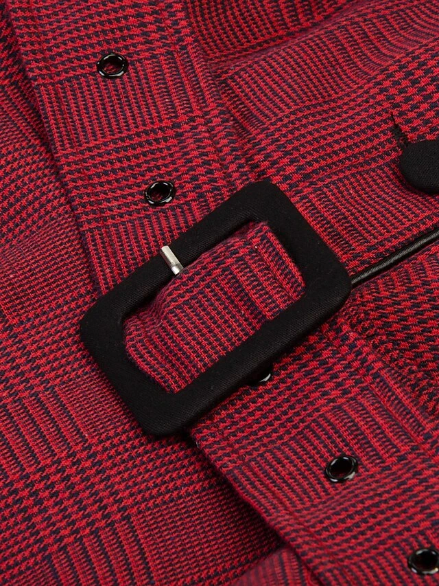 Women's Casual Dress Swing Dress Knee Length Dress Black Red Long Sleeve Pure Color Ruched Summer Spring Shirt Collar Vintage Winter Dress Fall Dress 2023 S M L XL 5 Women's Casual Dress Swing Dress Knee Length Dress Black Red Long Sleeve Pure Color Ruched Summer Spring Shirt Collar Vintage Winter Dress Fall Dress 2023 S M L XL - Image 5