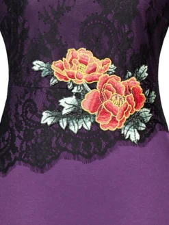 Women's Party Dress Lace Dress Bodycon Midi Dress Purple Green 3/4 Length Sleeve Floral Lace Fall Winter Autumn Square Neck Stylish 2023 S M L XL XXL 3XL 4XL 5XL -Party Prom Dresses Sales Store bhtisj1645582128938