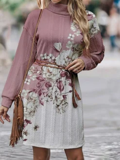 Women's Sweater Dress Jumper Dress Casual Dress Mini Dress Warm Floral Outdoor Daily Vacation Going Out Turtleneck Long Sleeve 2023 Loose Fit Blue Purple Green S M L XL XXL 3XL 5 Women's Sweater Dress Jumper Dress Casual Dress Mini Dress Warm Floral Outdoor Daily Vacation Going Out Turtleneck Long Sleeve 2023 Loose Fit Blue Purple Green S M L XL XXL 3XL -Party Prom Dresses Sales Store bixsuk1696670193468