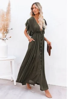 Women's Swing Dress Maxi Long Dress Green Orange Rust Red White Black Backless Short Sleeve Solid Color Summer Spring V Neck Boho Beach Loose 2023 One-Size 22 Women's Swing Dress Maxi Long Dress Green Orange Rust Red White Black Backless Short Sleeve Solid Color Summer Spring V Neck Boho Beach Loose 2023 One-Size -Party Prom Dresses Sales Store bkrudv1622110270068