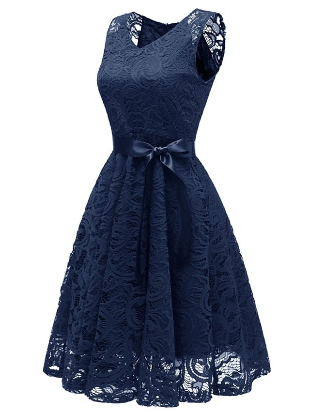 Women's Party Dress Vintage Tea Dresses Lace Dress Homecoming Dress Knee Length Dress Pink Wine Navy Blue Sleeveless Pure Color Lace Summer Spring Fall V Neck Vintage Party Wedding Guest Dress 11 Women's Party Dress Vintage Tea Dresses Lace Dress Homecoming Dress Knee Length Dress Pink Wine Navy Blue Sleeveless Pure Color Lace Summer Spring Fall V Neck Vintage Party Wedding Guest Dress - Image 11