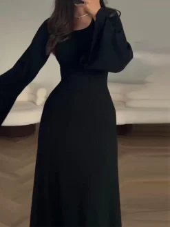 Women's Work Dress Casual Dress A Line Dress Fashion Winter Dress Daily Flared Sleeve Long Dress Maxi Dress Patchwork Crew Neck Long Sleeve Plain Regular Fit Black Pink Purple Fall Winter S M L XL 8 Women's Work Dress Casual Dress A Line Dress Fashion Winter Dress Daily Flared Sleeve Long Dress Maxi Dress Patchwork Crew Neck Long Sleeve Plain Regular Fit Black Pink Purple Fall Winter S M L XL -Party Prom Dresses Sales Store bnwwrg1697003397155