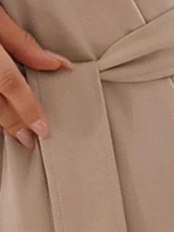 Women's Work Dress Casual Dress White Dress Fashion Daily Workfashion Mini Dress Patchwork Crew Neck Long Sleeve Plain Loose Fit White Khaki Fall Winter S M L XL -Party Prom Dresses Sales Store bqnwws1695635219996