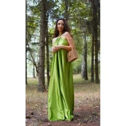 Women's Party Dress Satin Dress Long Dress Maxi Dress Blue Orange Green Sleeveless Pure Color Backless Summer Spring Halter Neck Fashion Loose Fit 2023 S M L XL -Party Prom Dresses Sales Store bqtosa1690352585073