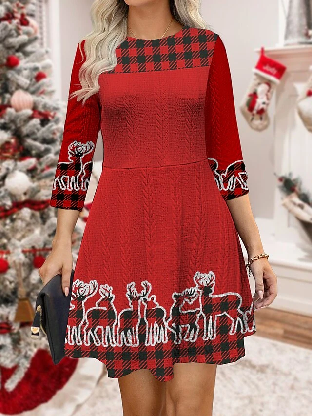 Women‘s Christmas Sweater Dress Jumper Dress Winter Dress Warm Deer Outdoor Christmas Daily Holiday Crew Neck Long Sleeve 2023 Regular Fit Wine Red Gray S M L XL XXL 3XL 1 Women‘s Christmas Sweater Dress Jumper Dress Winter Dress Warm Deer Outdoor Christmas Daily Holiday Crew Neck Long Sleeve 2023 Regular Fit Wine Red Gray S M L XL XXL 3XL