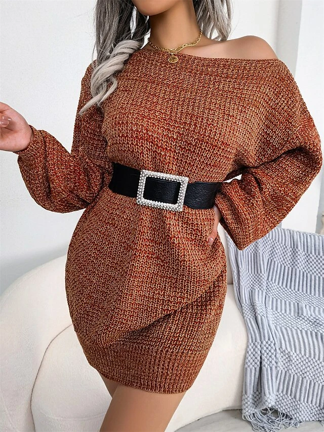 Women's Sweater Dress Jumper Dress Casual Dress Mini Dress Fashion Ombre Outdoor Daily Vacation Going Out Crew Neck Long Sleeve 2023 Loose Fit Black Orange Green S M L 9 Women's Sweater Dress Jumper Dress Casual Dress Mini Dress Fashion Ombre Outdoor Daily Vacation Going Out Crew Neck Long Sleeve 2023 Loose Fit Black Orange Green S M L - Image 9