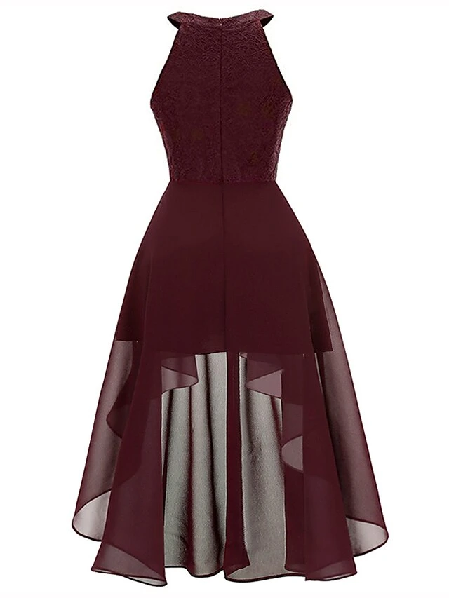 Women‘s Party Dress Wedding Guest Dress Lace Dress Swing Dress Midi Dress Pink Wine Navy Blue Sleeveless Pure Color Lace Fall Spring Autumn Halter Party Party Spring Dress 2023 S M L XL XXL 3 Women‘s Party Dress Wedding Guest Dress Lace Dress Swing Dress Midi Dress Pink Wine Navy Blue Sleeveless Pure Color Lace Fall Spring Autumn Halter Party Party Spring Dress 2023 S M L XL XXL - Image 3