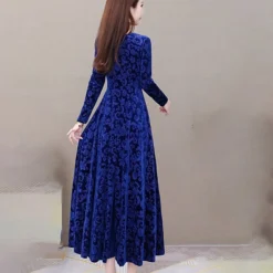 Women's Velvet Dress Homecoming Dress Empire Waist Dresses Long Dress Maxi Dress Black Wine Blue Long Sleeve Pure Color Ruched Spring Fall Winter V Neck Stylish Winter Dress Evening Party Wedding -Party Prom Dresses Sales Store bxikxe1656575644043