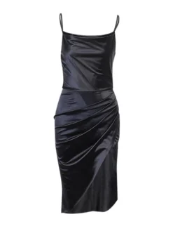 Women's Party Dress Satin Dress Pink Dress Midi Dress Light Pink Pink Wine Sleeveless Pure Color Split Summer Spring Fall Spaghetti Strap Fashion Party Birthday Wedding Guest 2023 S M L XL -Party Prom Dresses Sales Store ccahch1677833778847