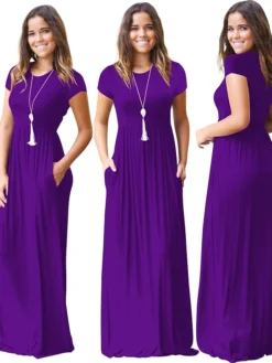 Women's T Shirt Dress Tee Dress Maxi Long Dress Half Sleeve Solid Color Autumn / Fall Summer Round Neck Contemporary Casual Loose 2023 S M L XL XXL -Party Prom Dresses Sales Store cglljl1617442220766