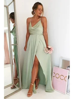 Women's Prom Dress Party Dress Satin Dress Long Dress Maxi Dress Light Green Wine Sleeveless Pure Color Split Summer Spring Fall Spaghetti Strap Fashion Party Birthday Evening Party 2023 S M L XL 16 Women's Prom Dress Party Dress Satin Dress Long Dress Maxi Dress Light Green Wine Sleeveless Pure Color Split Summer Spring Fall Spaghetti Strap Fashion Party Birthday Evening Party 2023 S M L XL -Party Prom Dresses Sales Store chzisc1671775300896