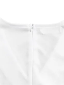 Women's Work Dress Sheath Dress Black Dress Fashion Puff Sleeve Midi Dress Ruched Split V Neck Long Sleeve Plain Regular Fit Black White Red Fall Winter S M L XL XXL -Party Prom Dresses Sales Store crkyqc1693206405437