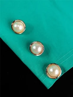 Women's Party Dress Cocktail Dress Satin Dress Midi Dress Green Long Sleeve Pure Color Ruched Spring Fall Winter V Neck Fashion Wedding Guest Vacation Fall Dress 2023 S M L XL XXL 3XL 4XL -Party Prom Dresses Sales Store ctktcx1691466187095