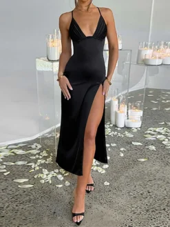 Women's Party Dress Cocktail Dress Satin Dress Midi Dress Black Pink Sleeveless Pure Color Backless Spring Fall Winter Spaghetti Strap Fashion Birthday Wedding Guest Vacation 2023 S M L 31 Women's Party Dress Cocktail Dress Satin Dress Midi Dress Black Pink Sleeveless Pure Color Backless Spring Fall Winter Spaghetti Strap Fashion Birthday Wedding Guest Vacation 2023 S M L -Party Prom Dresses Sales Store daykik1693981028563