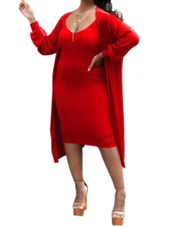 Women's Two Piece Dress Set Casual Dress Skirt Set Home Daily Fashion Streetwear Ribbed Midi Dress Crew Neck Long Sleeve Plain Slim Black White Wine Fall Winter S M L XL XXL -Party Prom Dresses Sales Store dcakib1697597302414