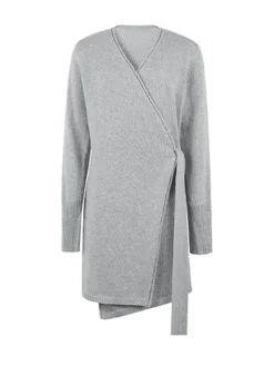 Women's Sweater Dress Jumper Dress Casual Dress Mini Dress Fashion Pure Color Outdoor Daily Vacation Going Out V Neck Long Sleeve Lace Up Patchwork 2023 Regular Fit Pink Khaki Dark Gray S M L XL -Party Prom Dresses Sales Store dekmau1693994032850