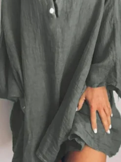 Women's Cotton Linen Dress Casual Dress Shift Dress Mini Dress Cotton Blend Fashion Modern Daily Vacation V Neck Button Long Sleeve Summer Spring 2023 Regular Fit Wine Blue Brown Pure Color S M L XL 12 Women's Cotton Linen Dress Casual Dress Shift Dress Mini Dress Cotton Blend Fashion Modern Daily Vacation V Neck Button Long Sleeve Summer Spring 2023 Regular Fit Wine Blue Brown Pure Color S M L XL -Party Prom Dresses Sales Store dfpdqv1678332890043