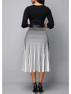Women's A Line Dress Modern Dress Church Dress Midi Dress Black Long Sleeve Striped Patchwork Summer Spring Crew Neck Elegant Winter Dress Fall Dress 2023 S M L XL 2XL 3XL 4XL 5XL 8 Women's A Line Dress Modern Dress Church Dress Midi Dress Black Long Sleeve Striped Patchwork Summer Spring Crew Neck Elegant Winter Dress Fall Dress 2023 S M L XL 2XL 3XL 4XL 5XL -Party Prom Dresses Sales Store dhknnv1661924814545