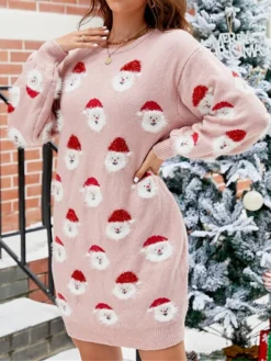 Women's Christmas Dress Sweater Dress Christmas Sweater Dress Mini Dress Ugly Ugly Christmas Christmas Daily Vacation Going Out Crew Neck Long Sleeve Patchwork 2023 Loose Fit Black Pink Green S M L XL 19 Women's Christmas Dress Sweater Dress Christmas Sweater Dress Mini Dress Ugly Ugly Christmas Christmas Daily Vacation Going Out Crew Neck Long Sleeve Patchwork 2023 Loose Fit Black Pink Green S M L XL -Party Prom Dresses Sales Store dhzmjt1694601812522