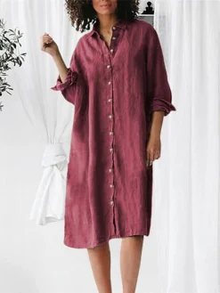 Women's Shirt Dress Casual Dress Cotton Linen Dress Midi Dress Linen / Cotton Blend Basic Classic Outdoor Daily Vacation Shirt Collar Button Long Sleeve Spring Fall Autumn 2023 Loose Fit ArmyGreen 6 Women's Shirt Dress Casual Dress Cotton Linen Dress Midi Dress Linen / Cotton Blend Basic Classic Outdoor Daily Vacation Shirt Collar Button Long Sleeve Spring Fall Autumn 2023 Loose Fit ArmyGreen -Party Prom Dresses Sales Store dkwehx1692267144563