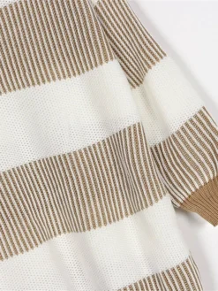 Women's Sweater Dress Winter Dress Jumper Dress Mini Dress Patchwork Outdoor Street Daily Fashion Streetwear Crew Neck Long Sleeve 2023 Loose Fit Wine Khaki Dark Blue Color S M L Size -Party Prom Dresses Sales Store dmpjck1692095287078