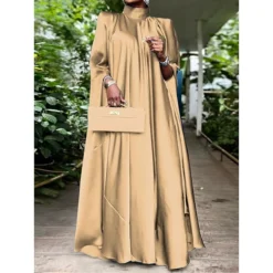 Women's Prom Dress Party Dress Satin Dress Long Dress Maxi Dress Black Yellow Pink Sleeveless Pure Color Ruched Summer Spring Fall Stand Collar Fashion Birthday Evening Party Wedding Guest 2023 M -Party Prom Dresses Sales Store dniclr1673854315628