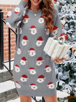 Women's Christmas Dress Sweater Dress Christmas Sweater Dress Mini Dress Ugly Ugly Christmas Christmas Daily Vacation Going Out Crew Neck Long Sleeve Patchwork 2023 Loose Fit Black Pink Green S M L XL 27 Women's Christmas Dress Sweater Dress Christmas Sweater Dress Mini Dress Ugly Ugly Christmas Christmas Daily Vacation Going Out Crew Neck Long Sleeve Patchwork 2023 Loose Fit Black Pink Green S M L XL -Party Prom Dresses Sales Store dnitcz1694601816213