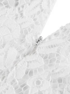 Women's Party Dress Lace Dress Homecoming Dress Midi Dress White Short Sleeve Pure Color Lace Summer Spring V Neck Stylish Party Wedding Guest Spring Dress 2023 S M L XL XXL 3XL -Party Prom Dresses Sales Store dqssoz1660535343971