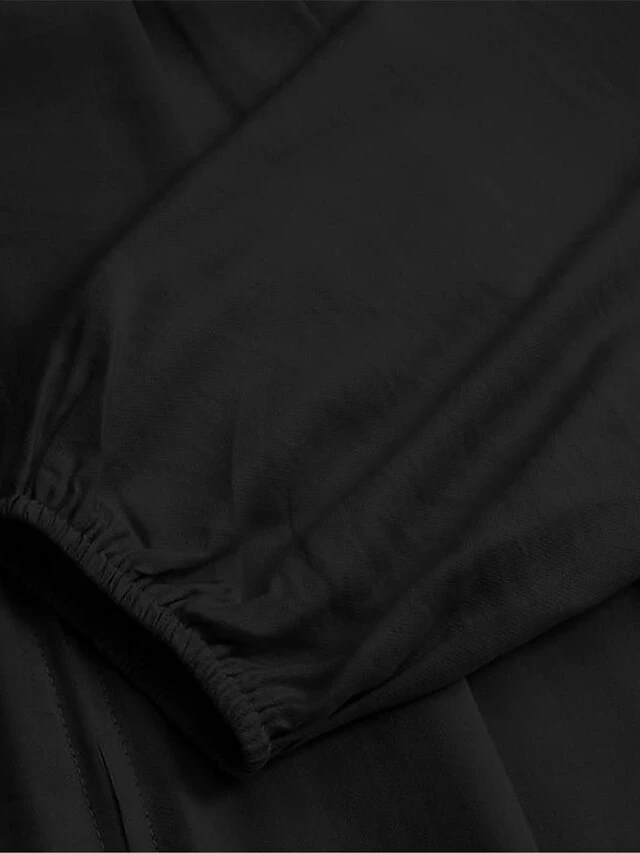 Women's Work Dress Swing Dress Black Dress Classic Long Dress Maxi Dress Zipper Pocket Stand Collar Long Sleeve Plain Loose Fit Black Brown Green Fall Winter S M L XL XXL 13 Women's Work Dress Swing Dress Black Dress Classic Long Dress Maxi Dress Zipper Pocket Stand Collar Long Sleeve Plain Loose Fit Black Brown Green Fall Winter S M L XL XXL - Image 13