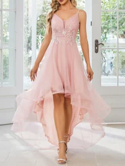 Women's Party Dress Wedding Guest Dress Swing Dress Long Dress Maxi Dress Pink Sleeveless Pure Color Lace Summer Spring Fall Spaghetti Strap Party Birthday Wedding Guest Vacation 2023 S M L XL 2XL 3XL