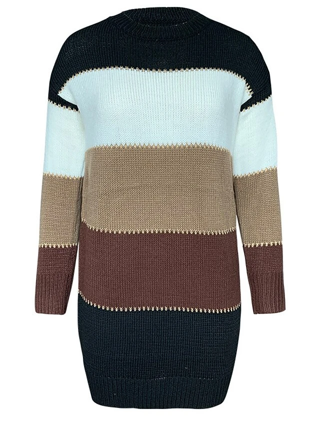 Women‘s Sweater Dress Winter Dress Casual Dress Shift Dress Midi Dress Red Blue Brown Long Sleeve Color Block Knit Fall Winter Autumn Turtleneck Mature Outdoor Daily Loose Fit 2023 S M L XL XXL 3XL 5 Women‘s Sweater Dress Winter Dress Casual Dress Shift Dress Midi Dress Red Blue Brown Long Sleeve Color Block Knit Fall Winter Autumn Turtleneck Mature Outdoor Daily Loose Fit 2023 S M L XL XXL 3XL - Image 5