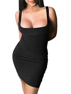 Women's Bodycon Sheath Dress Short Mini Dress White Black Blue Yellow Wine Army Green Orange Red Sleeveless Pure Color Knit Spring Summer Crew Neck Party Personalized Sexy Party 2022 S M L XL -Party Prom Dresses Sales Store eggjjd1646987289727