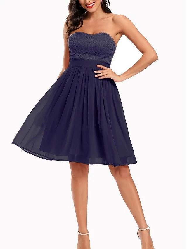 Women's Retro Elegant Homecoming Dress Mini Dress Party Wedding Guest Pleated Zipper Solid Color Strapless Sleeveless Regular Fit Summer Spring 2023 Pink Burgundy S M L XL 1 Women's Retro Elegant Homecoming Dress Mini Dress Party Wedding Guest Pleated Zipper Solid Color Strapless Sleeveless Regular Fit Summer Spring 2023 Pink Burgundy S M L XL