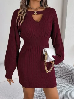 Women's Sweater Dress Jumper Dress Casual Dress Mini Dress Fashion Pure Color Outdoor Daily Going Out Crew Neck Long Sleeve Cut Out 2023 Loose Fit Wine Khaki Gray S M L 28 Women's Sweater Dress Jumper Dress Casual Dress Mini Dress Fashion Pure Color Outdoor Daily Going Out Crew Neck Long Sleeve Cut Out 2023 Loose Fit Wine Khaki Gray S M L -Party Prom Dresses Sales Store eodajg1695643843483