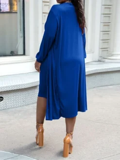 Women's Two Piece Dress Set Casual Dress Skirt Set Home Daily Fashion Streetwear Ribbed Midi Dress Crew Neck Long Sleeve Plain Slim Black White Wine Fall Winter S M L XL XXL -Party Prom Dresses Sales Store epcqvo1697597305959